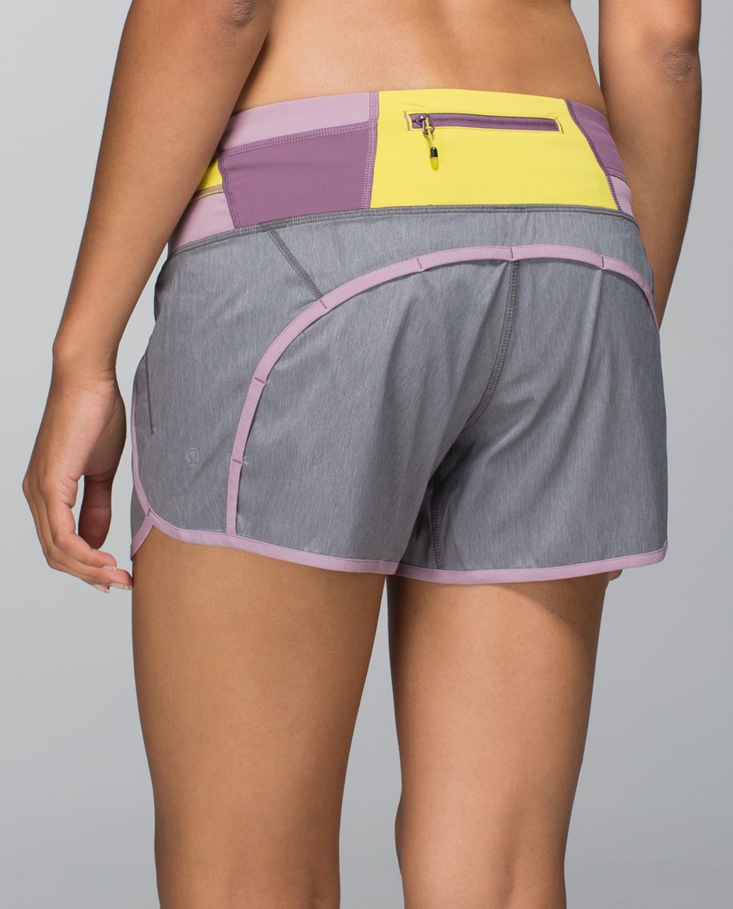 Lululemon Run Times Short *2-way Stretch - Heathered Slate / Mauvelous / Fa14 Quilt 27