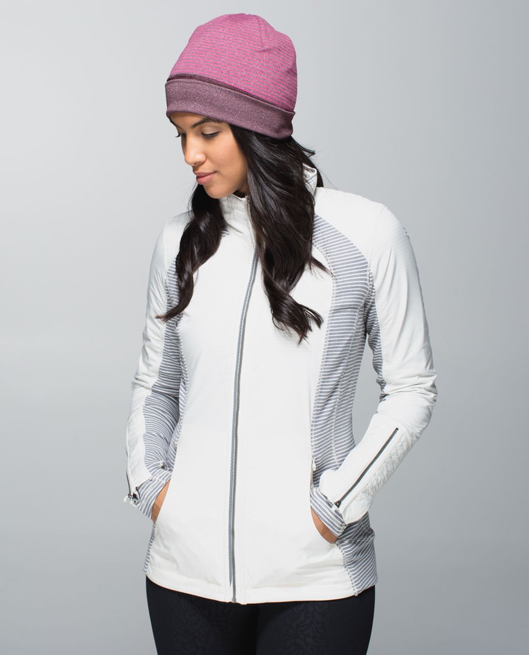 Lululemon Run With Me Toque - Hyper Stripe Heathered Bordeaux Drama Bumble Berry / Heathered Bordeaux Drama