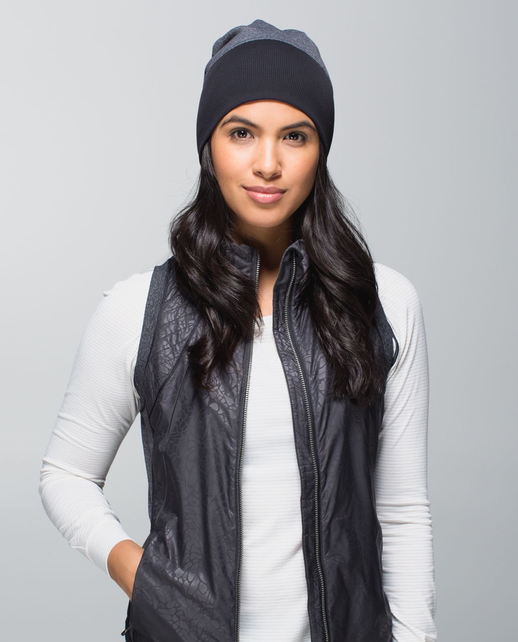 Lululemon Run With Me Toque - Hyper Stripe Heathered Black Almost Pear / Heathered Black / Black