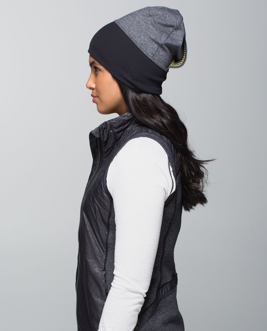 Lululemon Run With Me Toque - Hyper Stripe Heathered Black Almost Pear / Heathered Black / Black