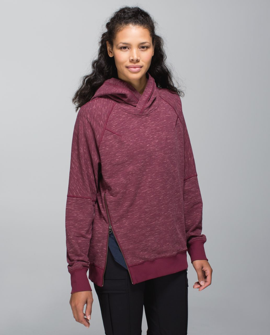 Lululemon Om & Roam Pullover Hoodie Sweatshirt Side Zippers Women's Size 2  Gray 