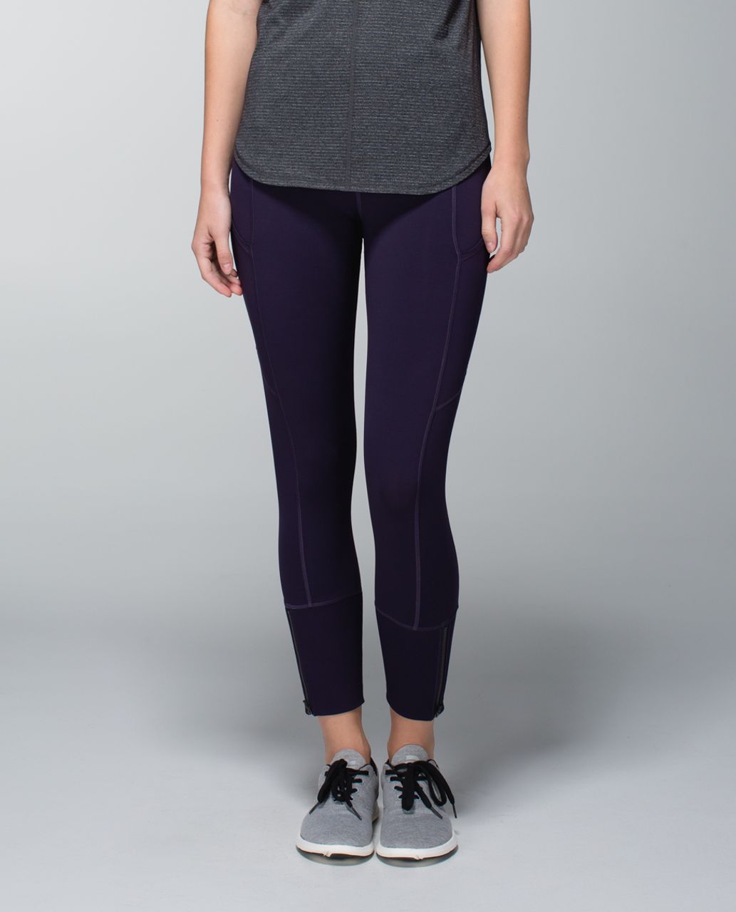 Lululemon Rebel Runner Crop - Black Grape / Wee Stripe Black Grape Heathered Black Grape