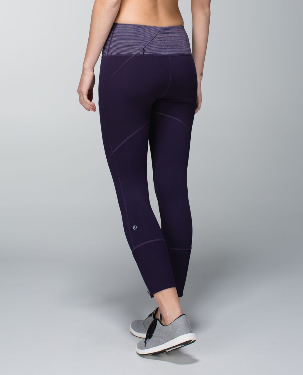 Lululemon Rebel Runner Crop - Black Grape / Wee Stripe Black Grape Heathered Black Grape