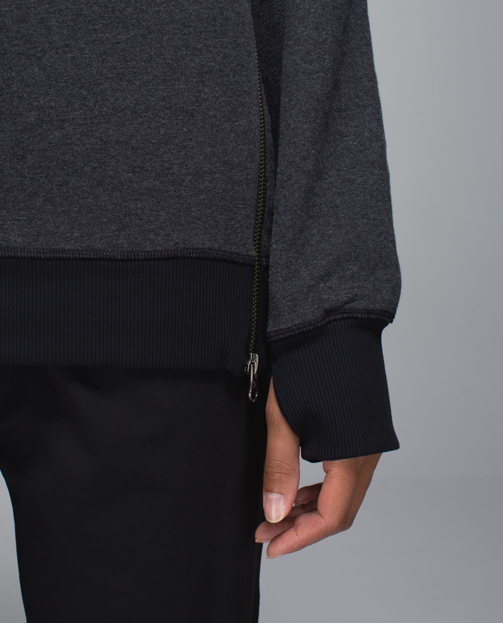 Lululemon Om & Roam Pullover - Heathered Black / Black - lulu fanatics