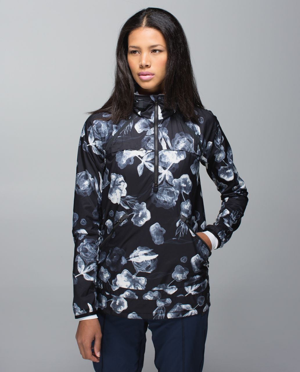 Lululemon Miss Misty Pullover - Inky Floral Black Ghost