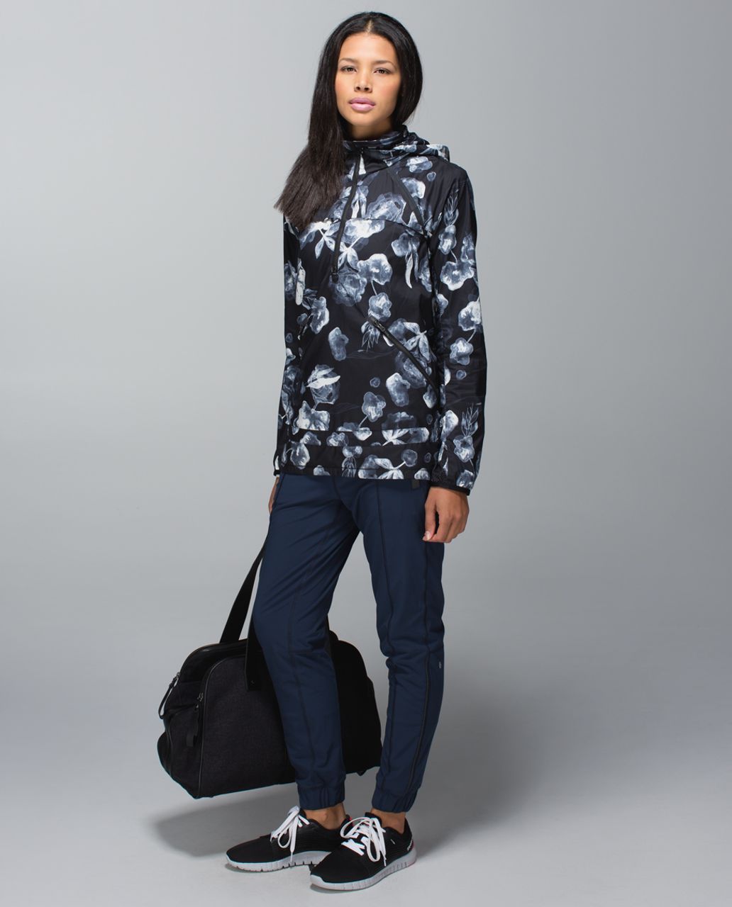 lululemon athletica, Jackets & Coats, Lululemon Miss Misty Pullover Inky  Floral Jacket Size Women