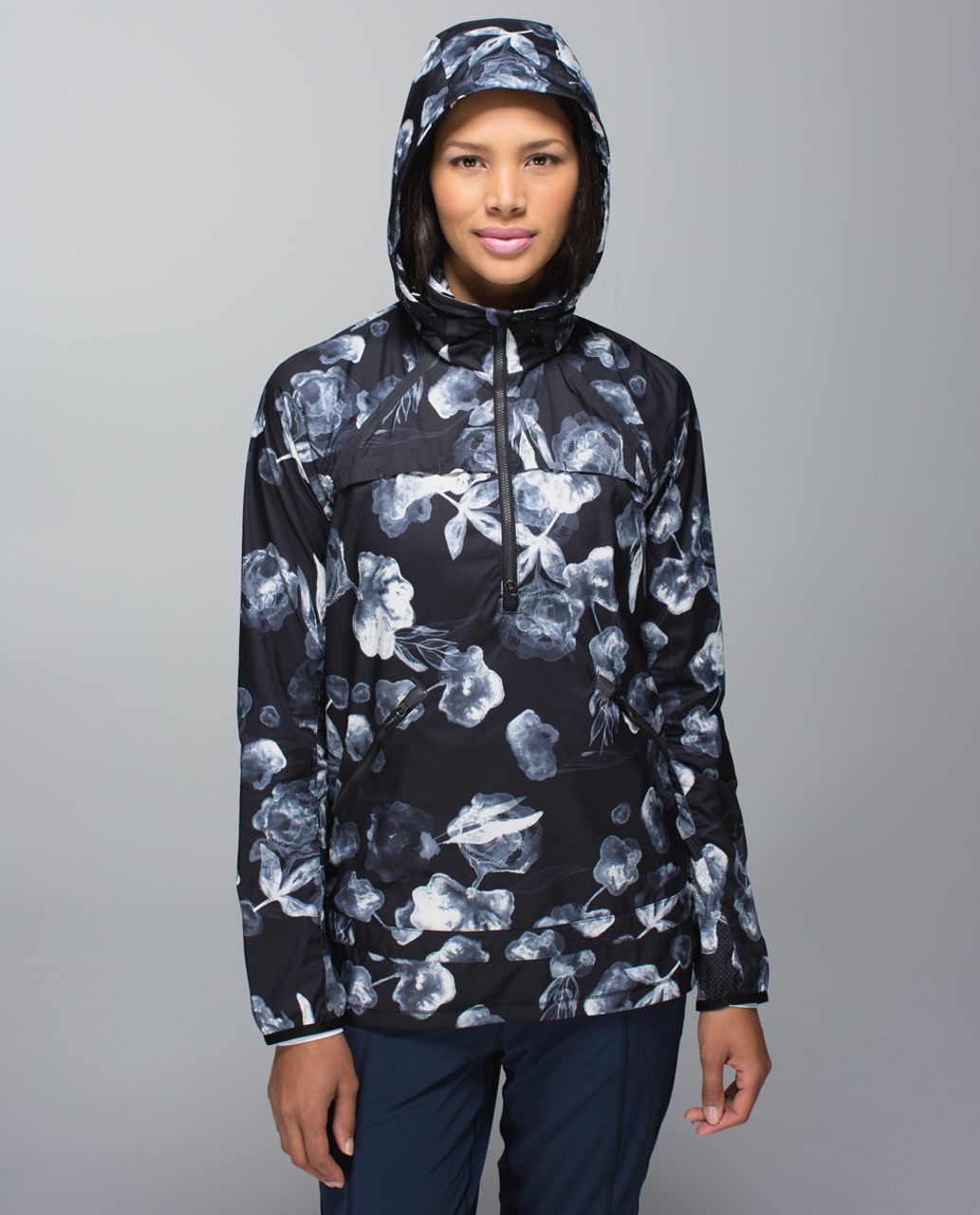 lululemon athletica, Jackets & Coats, Lululemon Miss Misty Pullover Inky  Floral Jacket Size Women