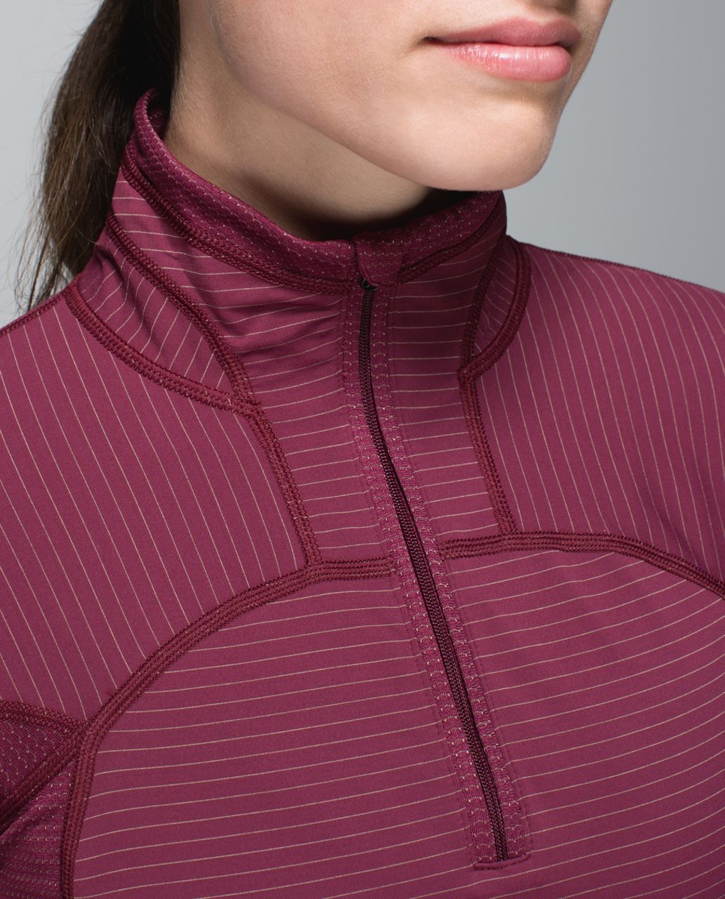 Lululemon Run For Gold 1/2 Zip - Rust Berry