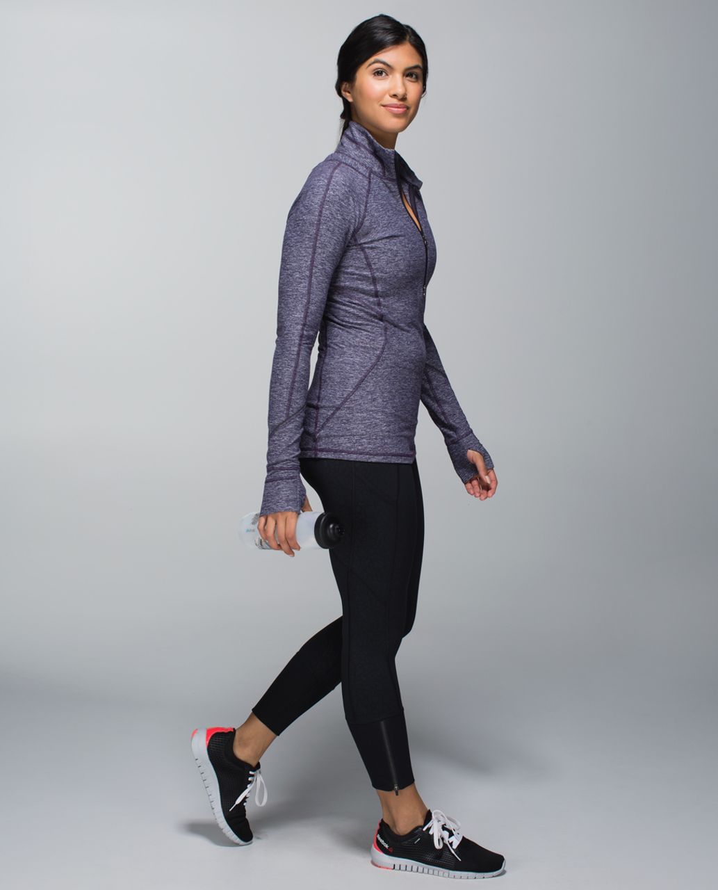 Lululemon Race Your Pace 1/2 Zip - Heathered Black Grape - lulu fanatics