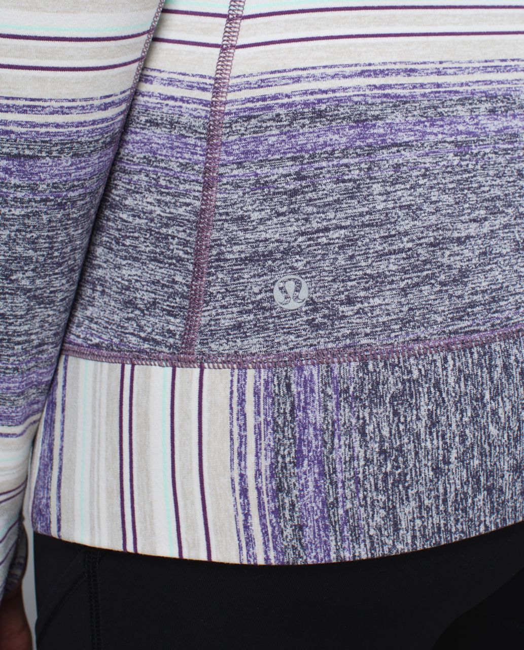 Lululemon Race Your Pace Long Sleeve - Osaka Stripe Heathered Black Grape