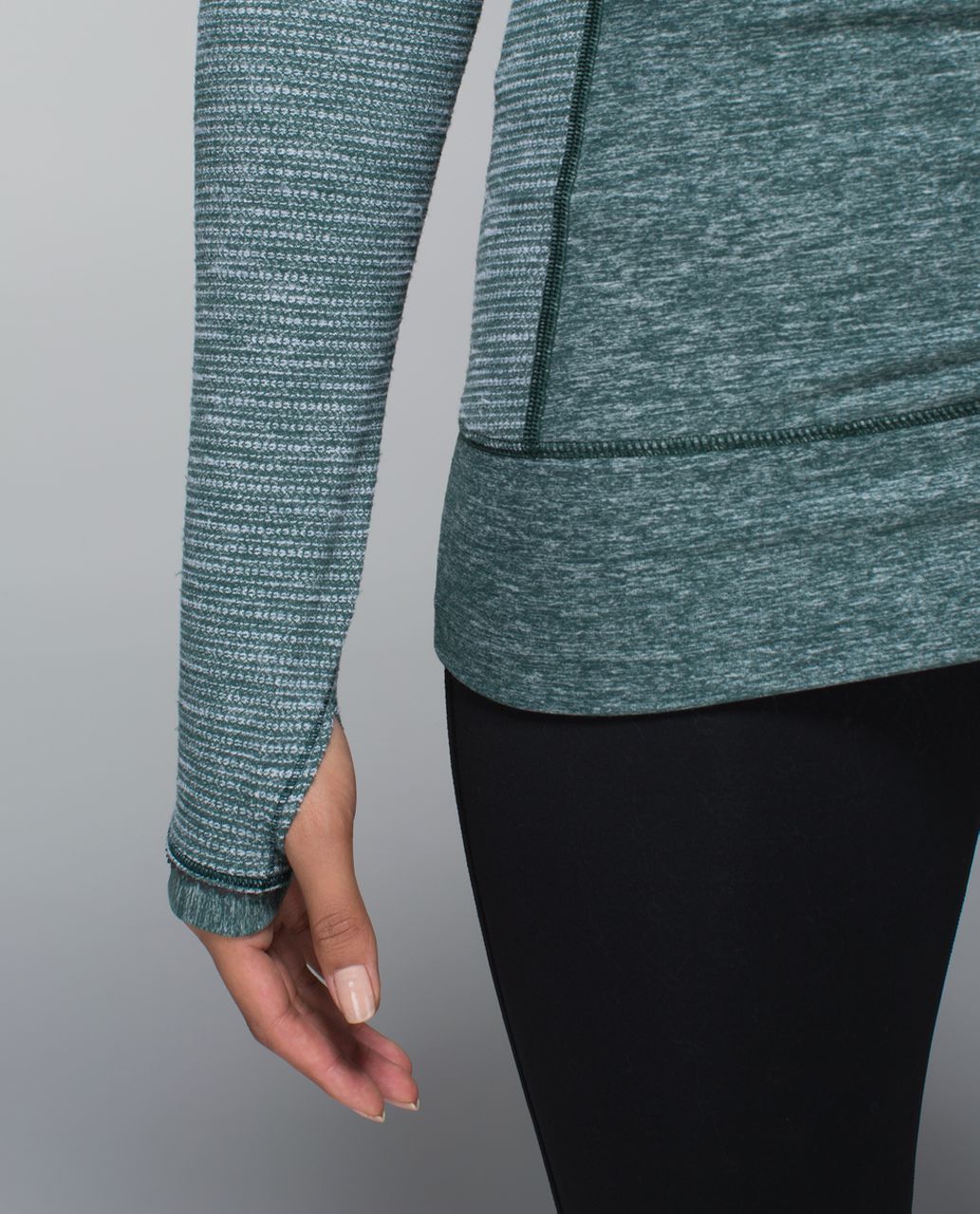 Lululemon Race Your Pace Long Sleeve - Heathered Fuel Green / Coco Pique Fuel Green