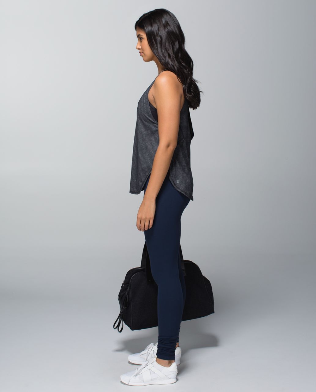 Lululemon Seek The Heat Tank - Heathered Black /  Black