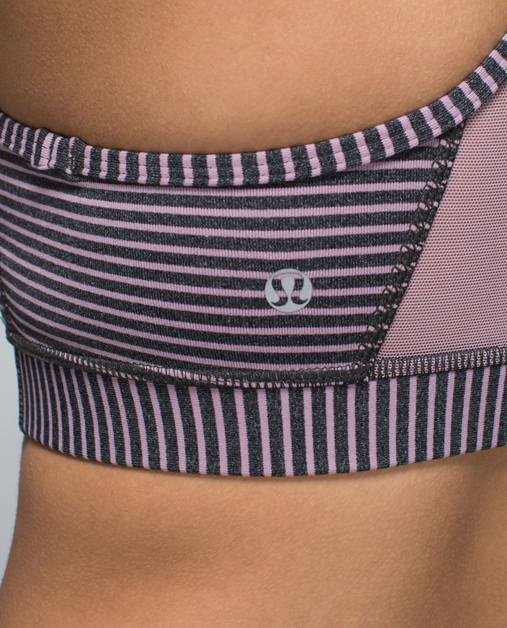 Lululemon Flow Y Bra IV - Hyper Stripe Mauvelous Heathered Black