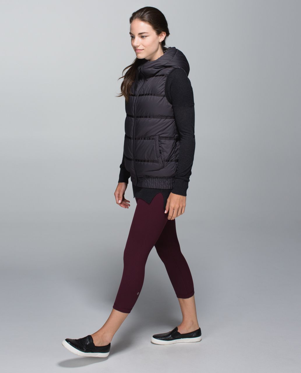 Lululemon Astro Wunder Under Crop II - Shine Dot Bordeaux Drama