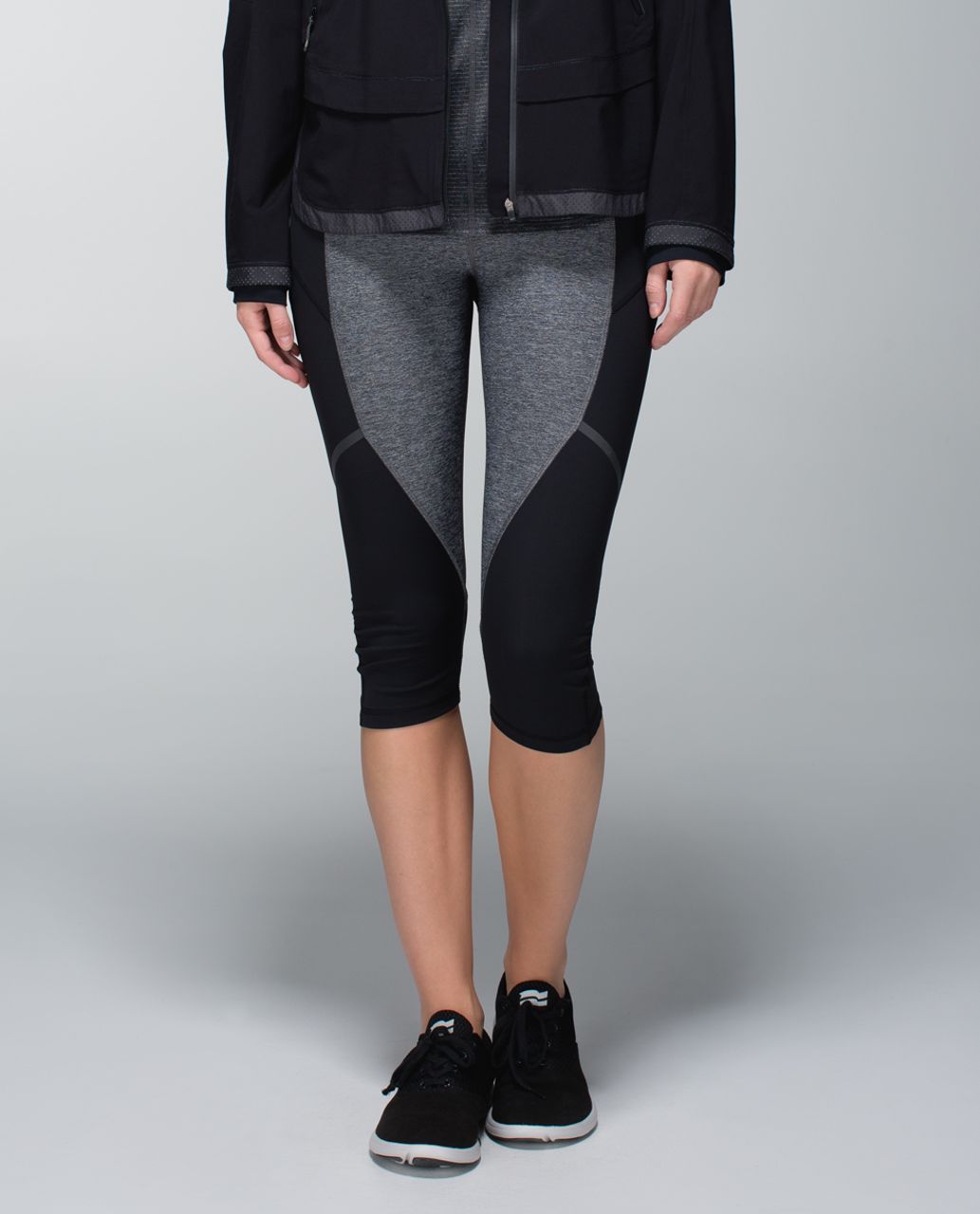 Lululemon Hop To It Crop *Full-On Luxtreme - Black /  Heathered Black