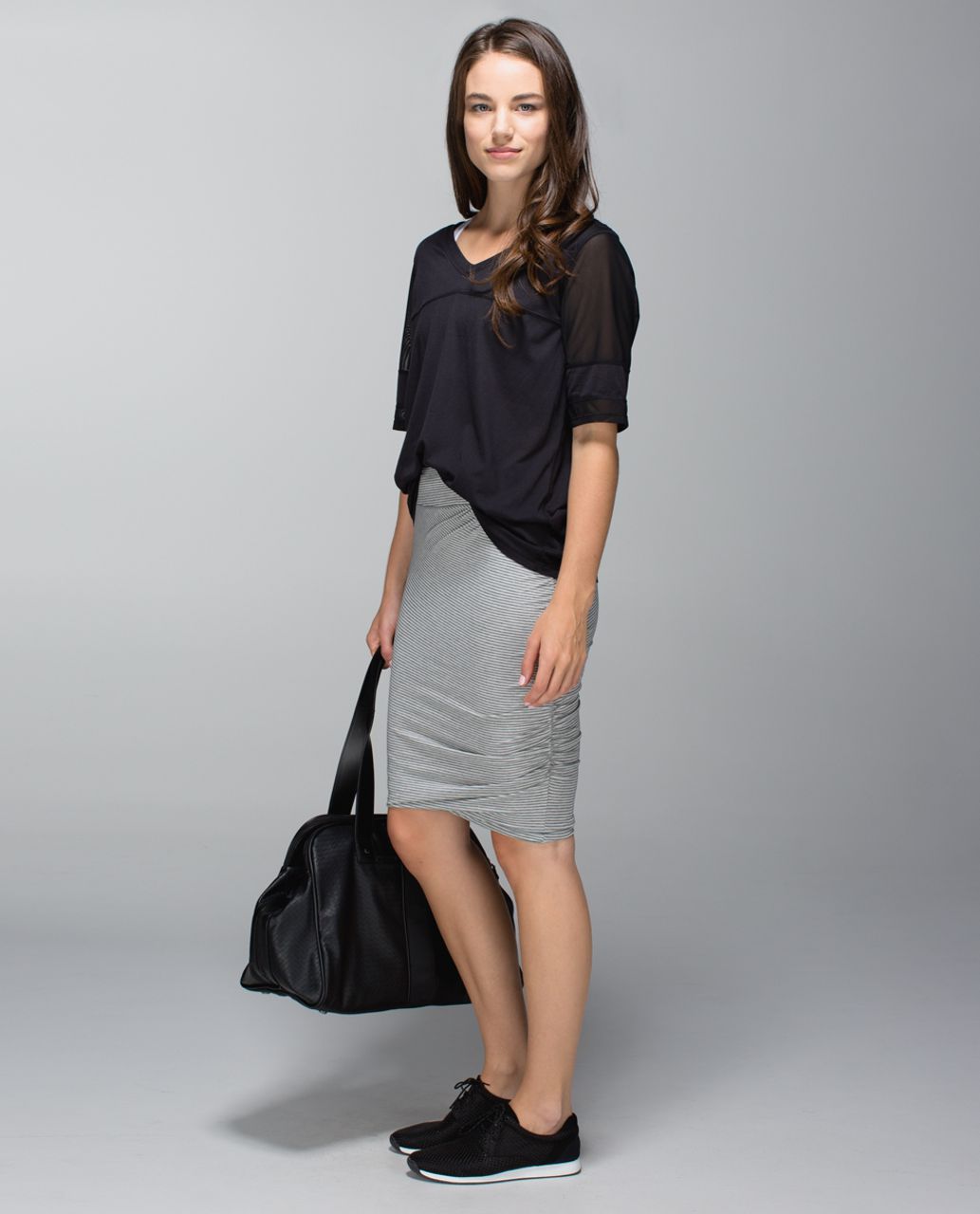 Lululemon Anytime Skirt - Hyper Stripe Heathered Medium Grey Ghost