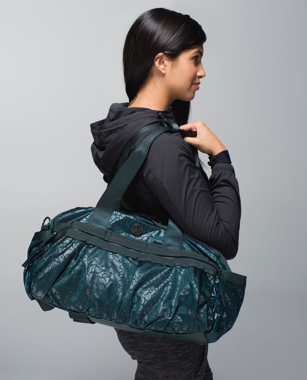 Lululemon Gym To Win Duffel *Nylon - Petal Camo Embossed Fuel Green / Fuel Green