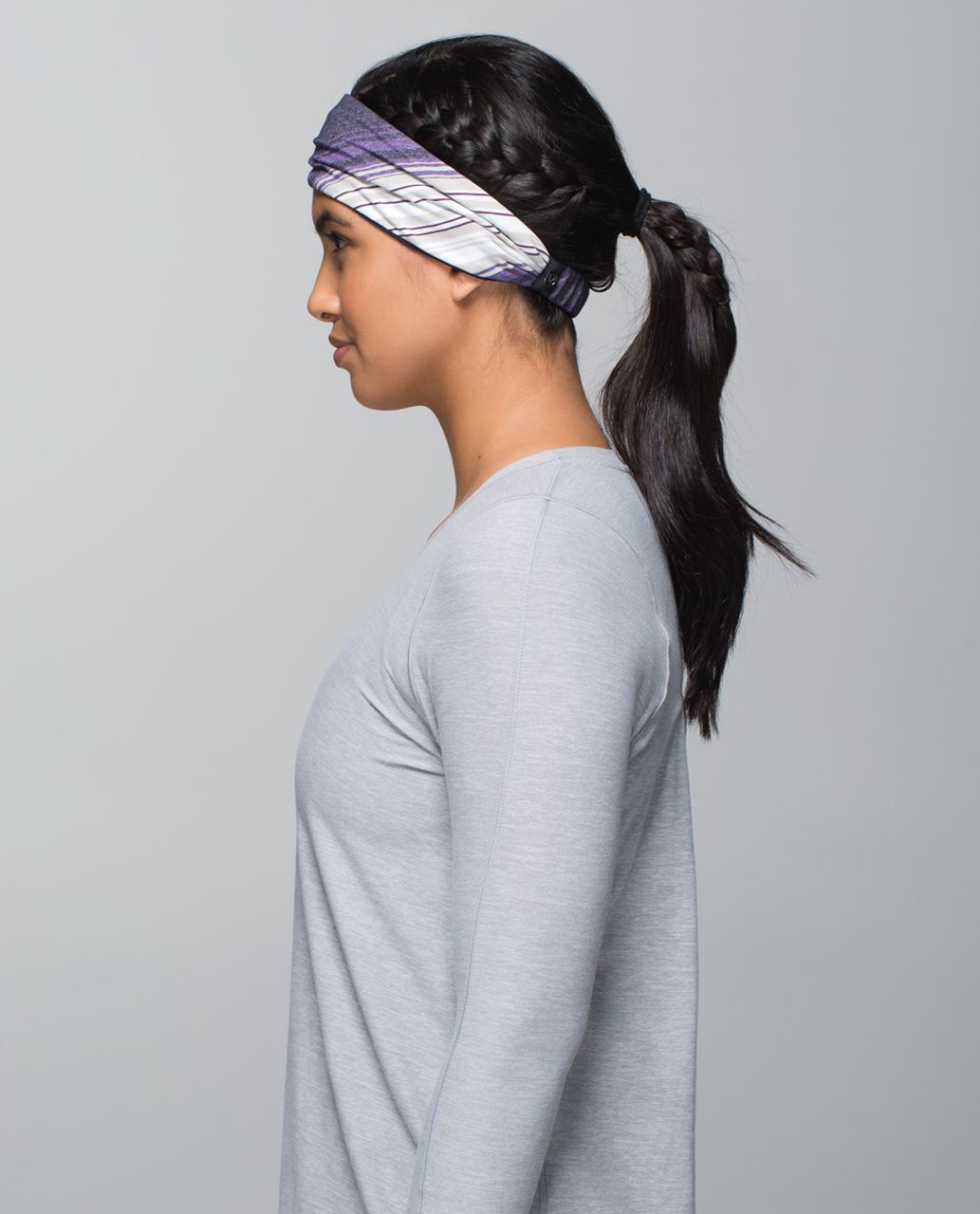 Lululemon Bang Buster Headband *Reversible - Osaka Stripe Heathered Black Grape / Black Grape