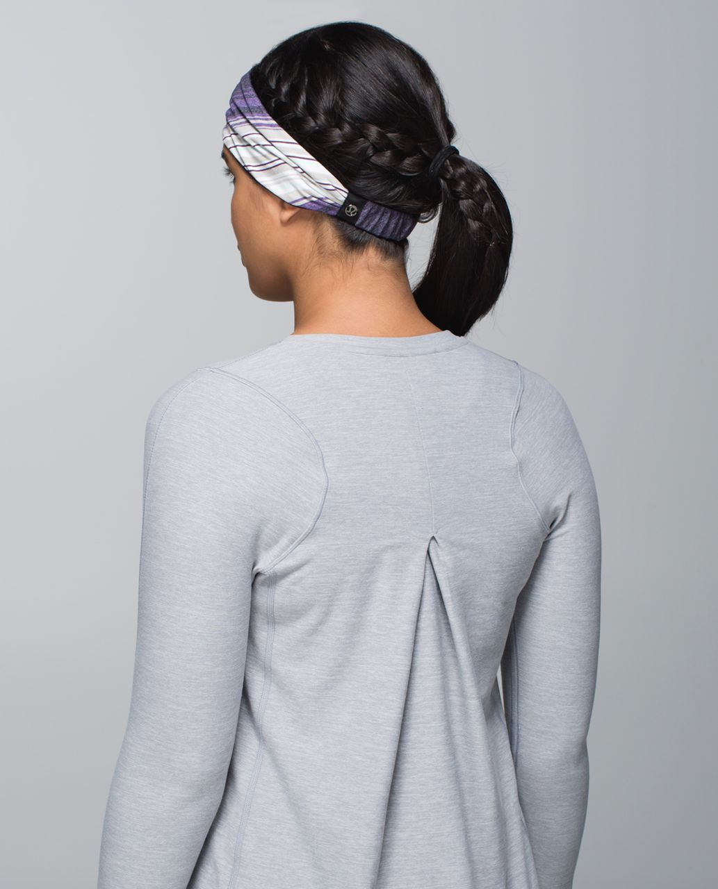 Lululemon Bang Buster Headband *Reversible - Osaka Stripe Heathered Black Grape / Black Grape