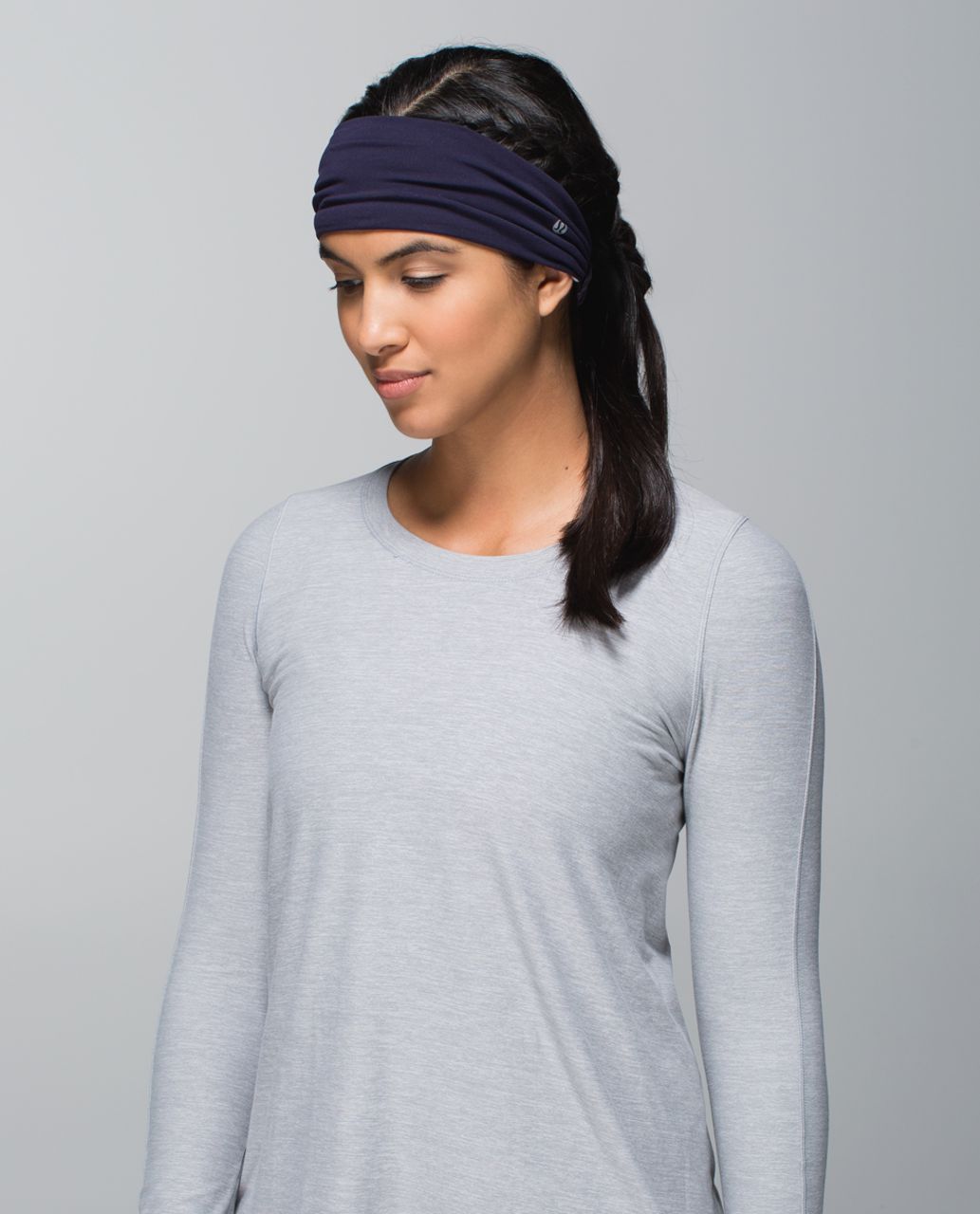 Lululemon Bang Buster Headband *Reversible - Osaka Stripe Heathered Black Grape / Black Grape