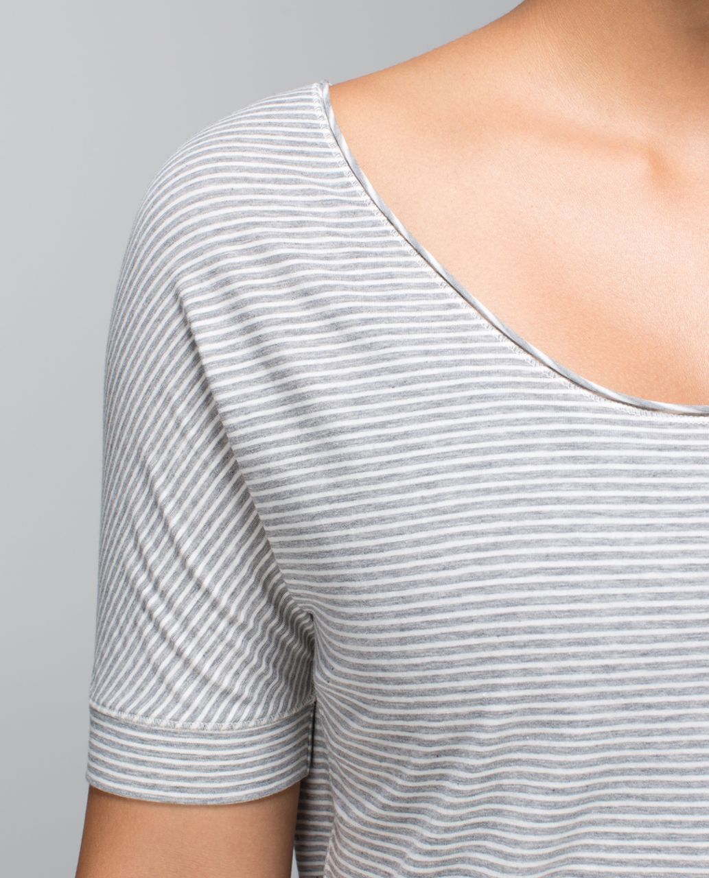 Lululemon Ravi Tee - Hyper Stripe Heathered Medium Grey Ghost