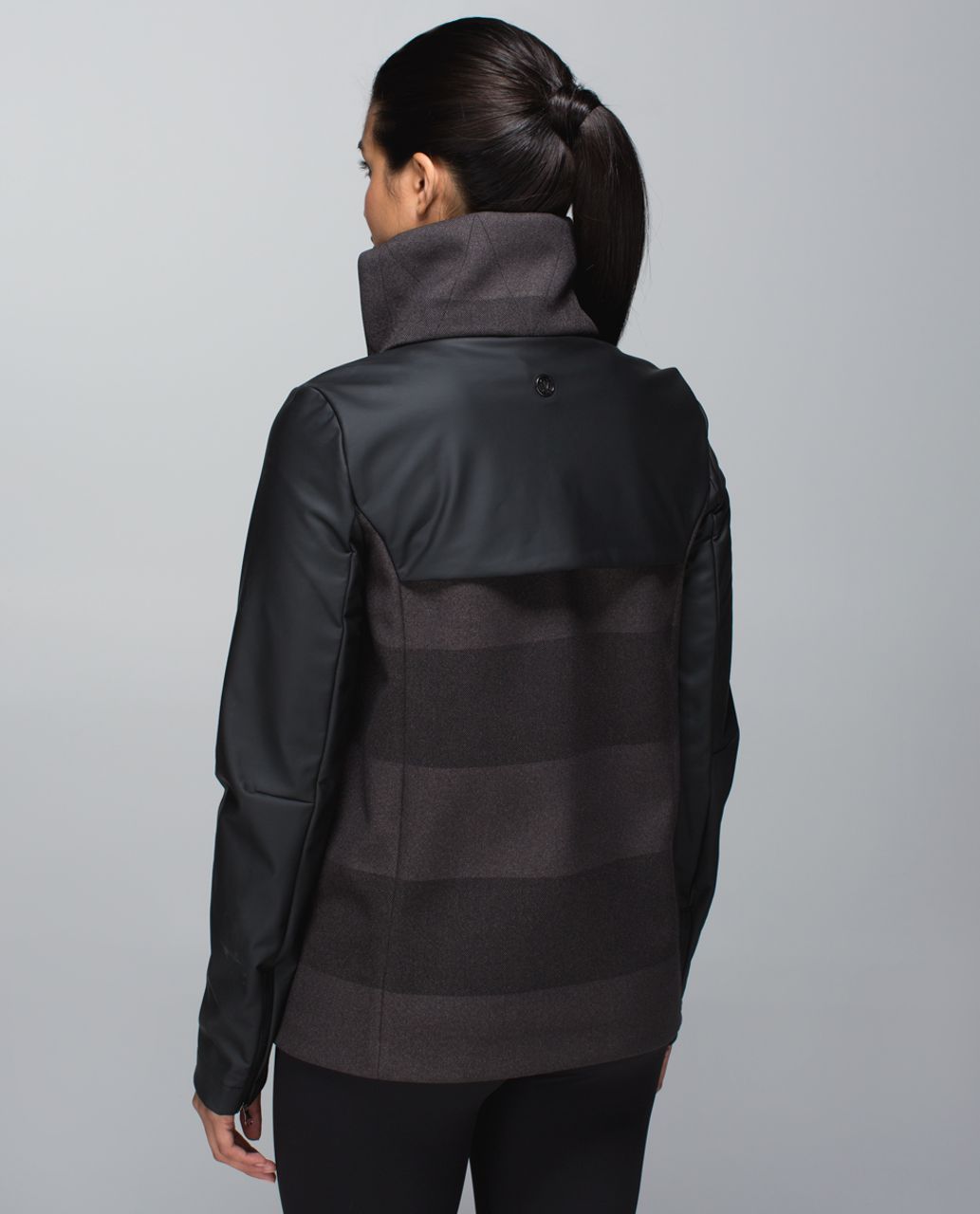 Lululemon Brisky Biker Jacket - Black / Horizontal Stripe Black Soot Light / Black