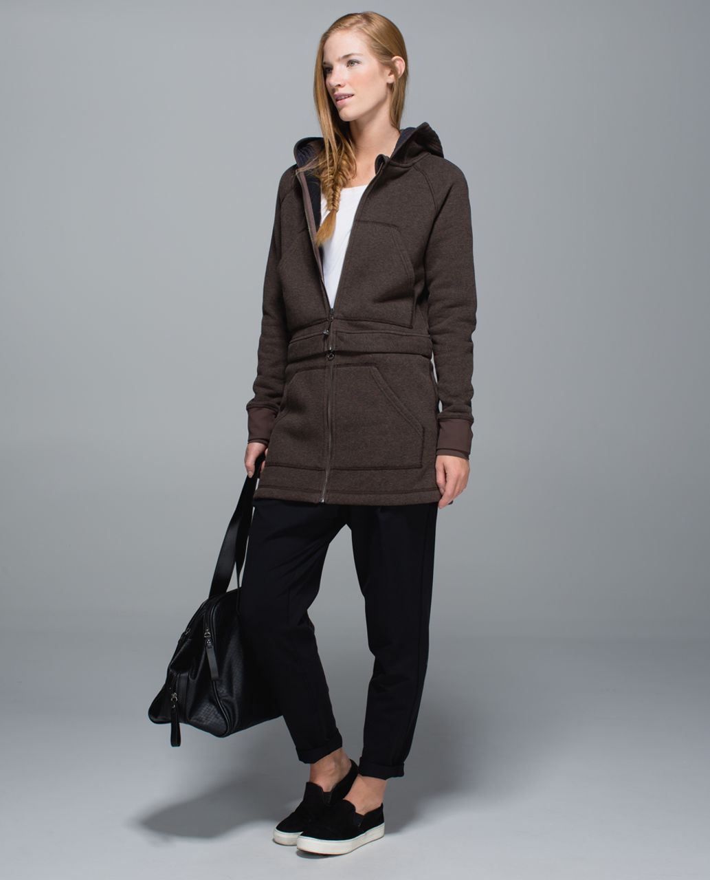 Lululemon Long & Short Of It Jacket - Heathered Bark Chocolate / Bark Chocolate