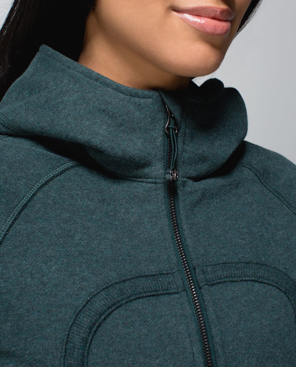 Lululemon Scuba Full Zip Hoodie Everglades Green With Gold Zipper