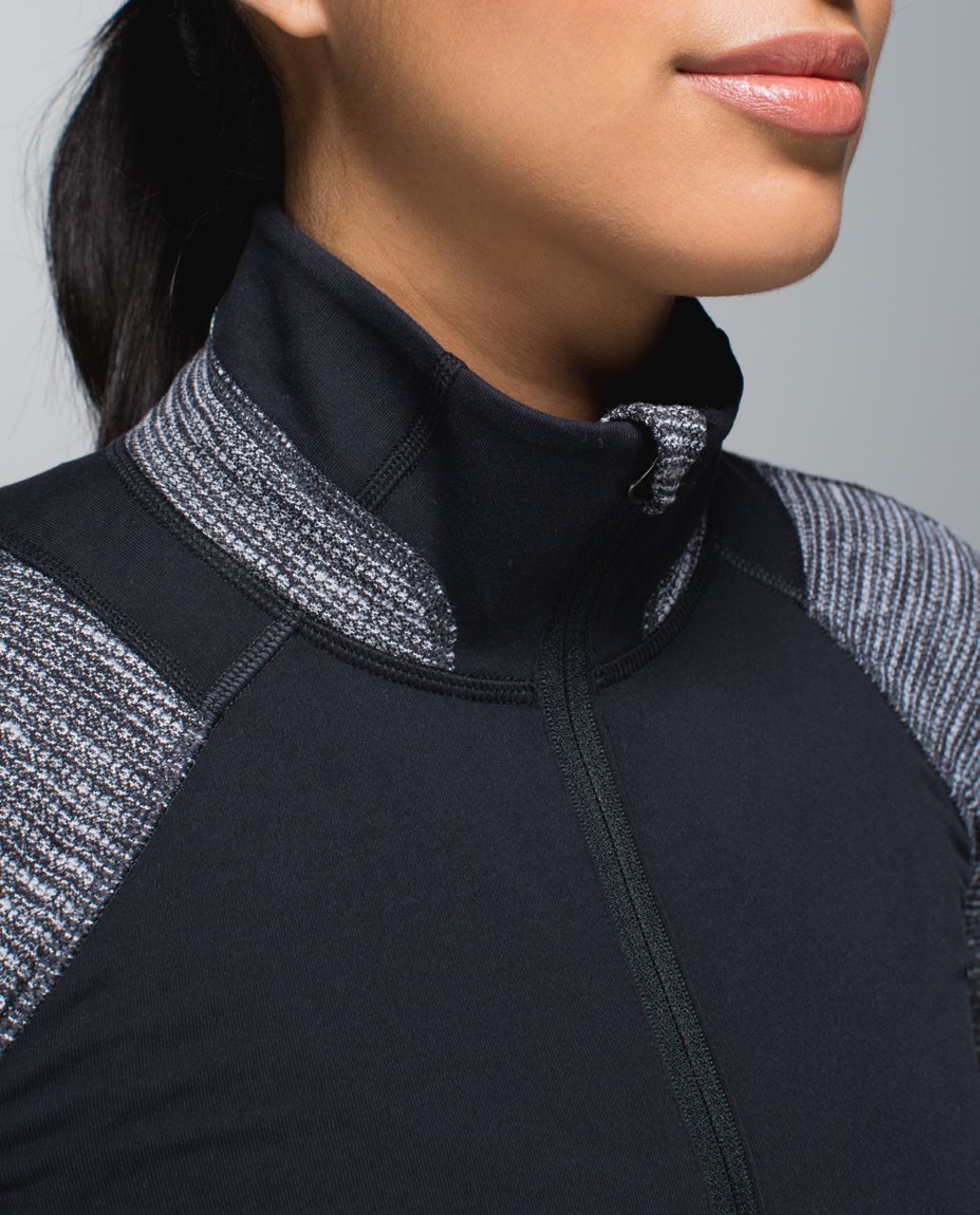 Lululemon Race Your Pace 1/2 Zip - Black / Coco Pique Black