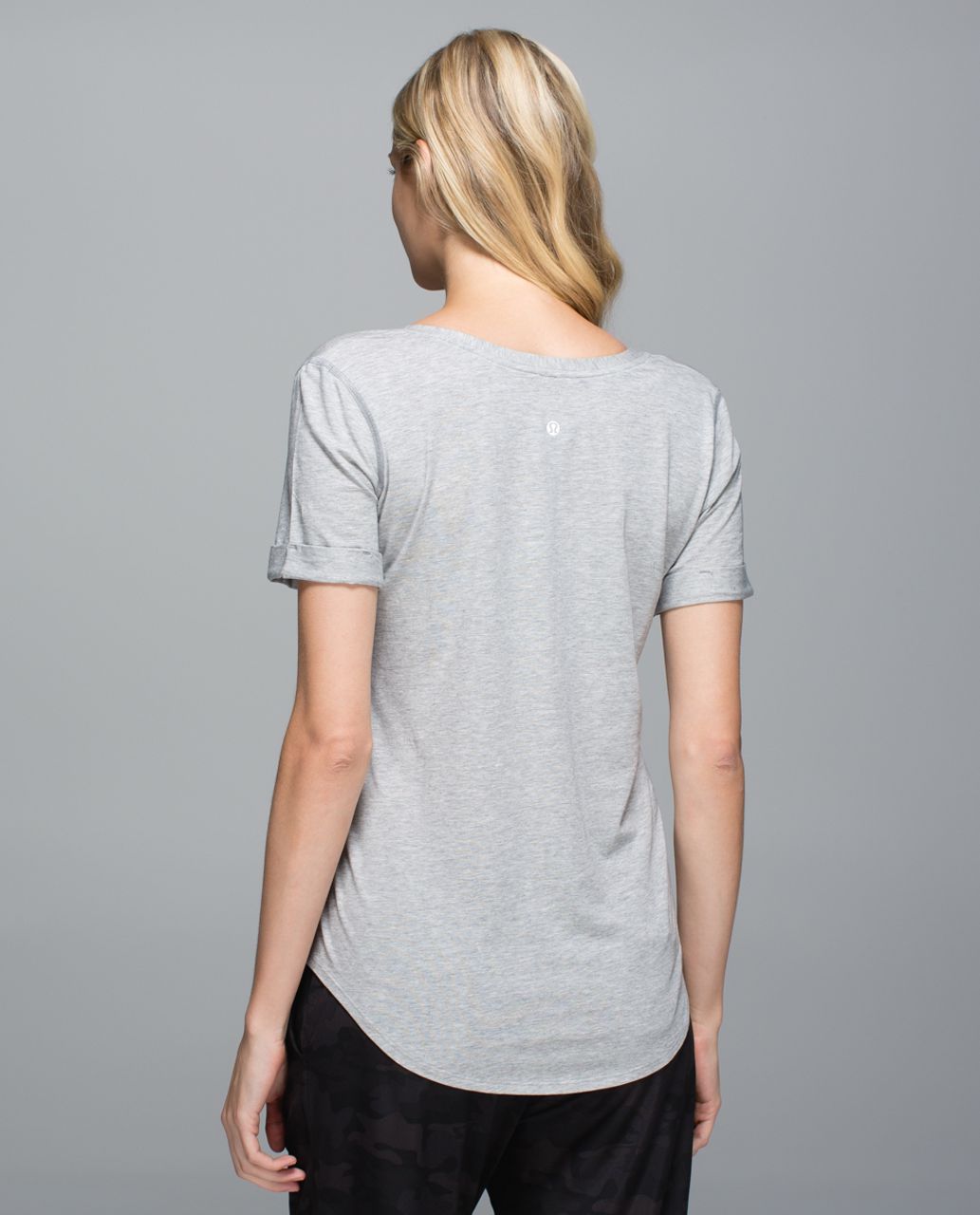 Lululemon Love Tee - Mini Stripe Heathered Medium Grey Angel Wing