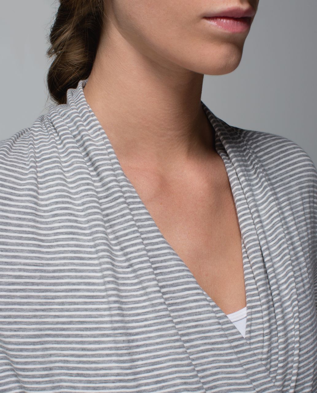 Lululemon Radiant Long Sleeve - Hyper Stripe Heathered Medium Grey Ghost