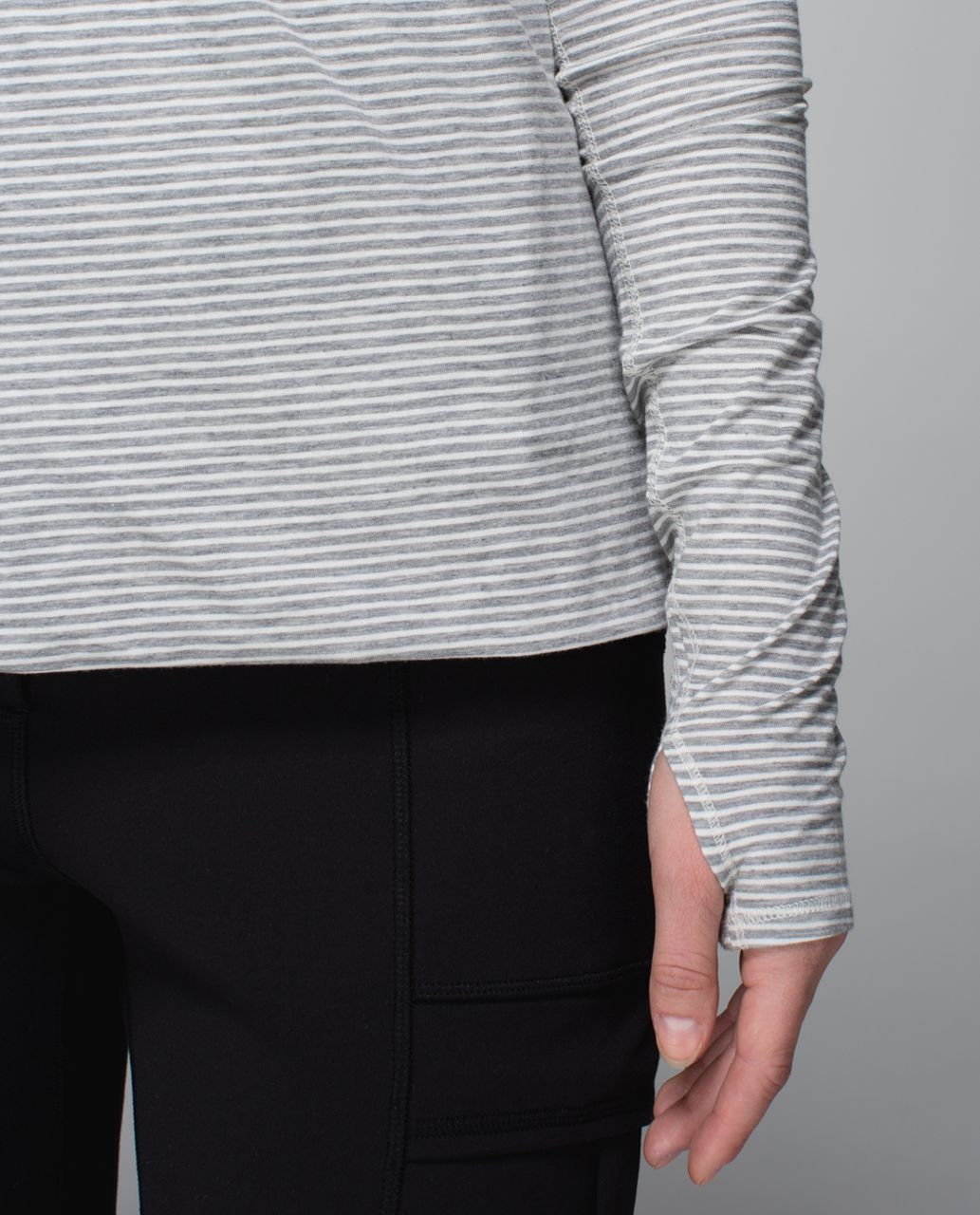 Lululemon Radiant Long Sleeve - Hyper Stripe Heathered Medium Grey Ghost