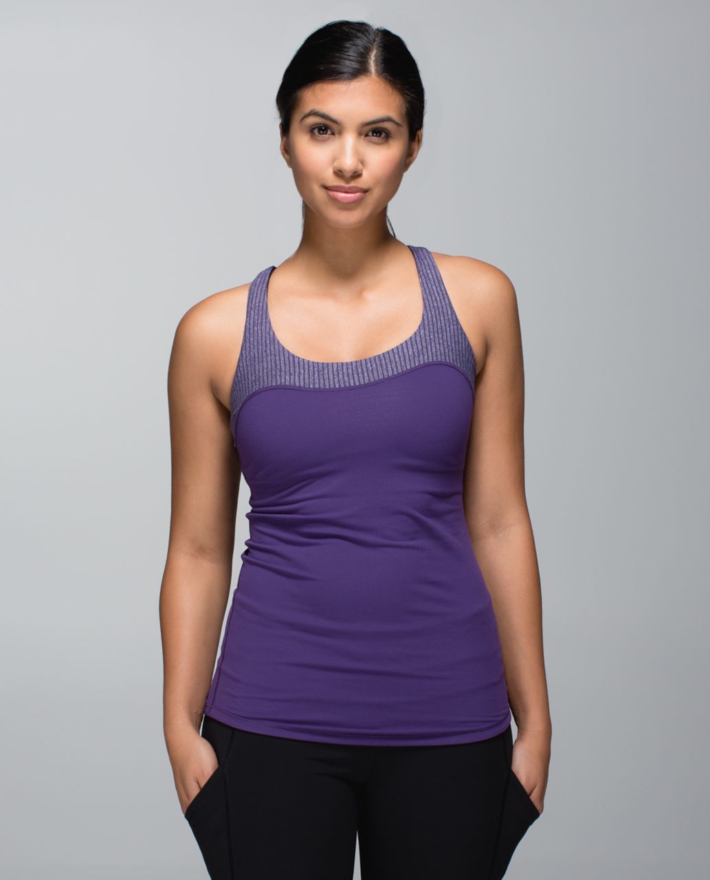 Lululemon Run:  First Base Tank - Going Grape / Hyper Stripe Heathered Black Grape Going Grape