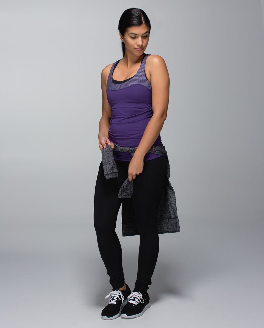 Lululemon Run:  First Base Tank - Going Grape / Hyper Stripe Heathered Black Grape Going Grape