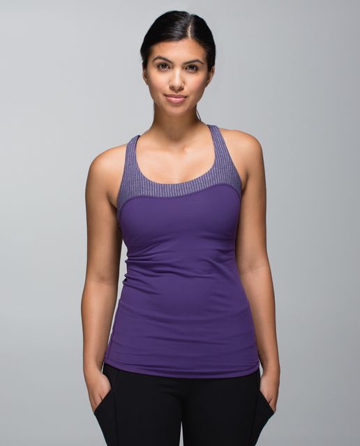 Lululemon Run: First Base Tank - Bold Stripe Mauvelous Heathered Black ...