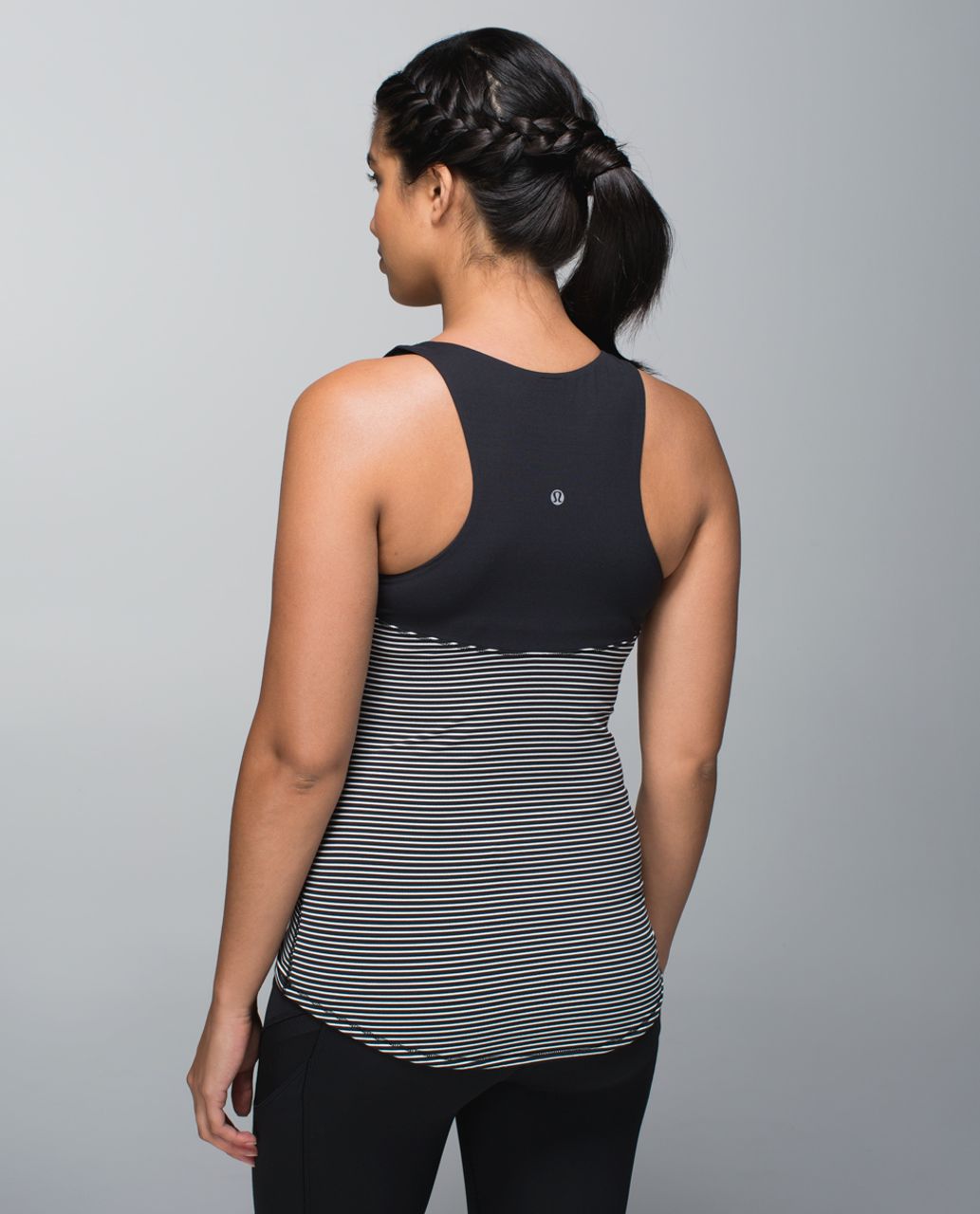 Lululemon Run:  First Base Tank - Hyper Stripe Black Ghost / Black