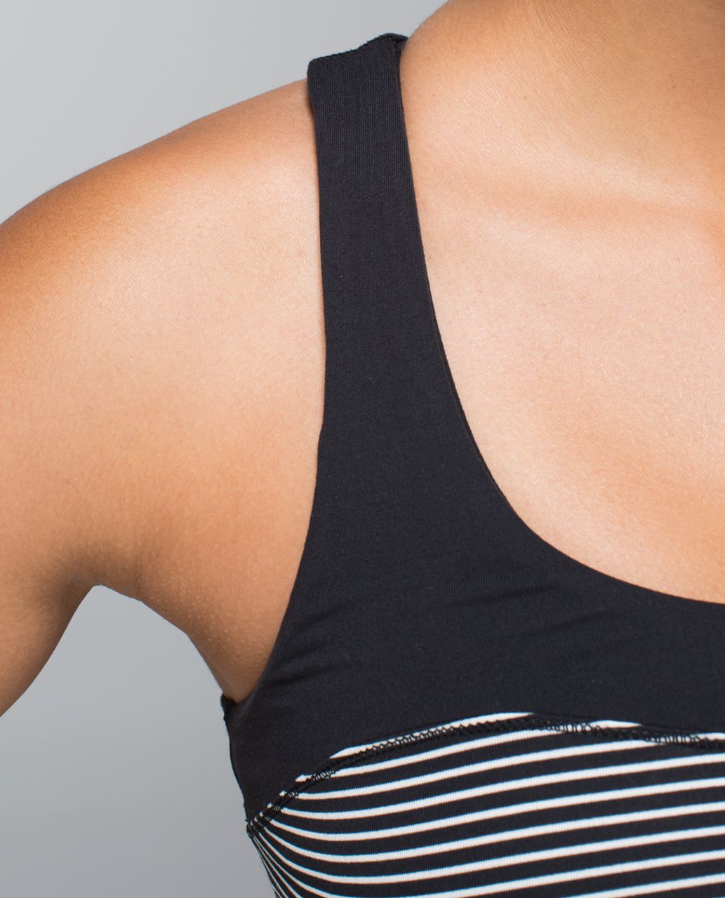 Lululemon Run:  First Base Tank - Hyper Stripe Black Ghost / Black