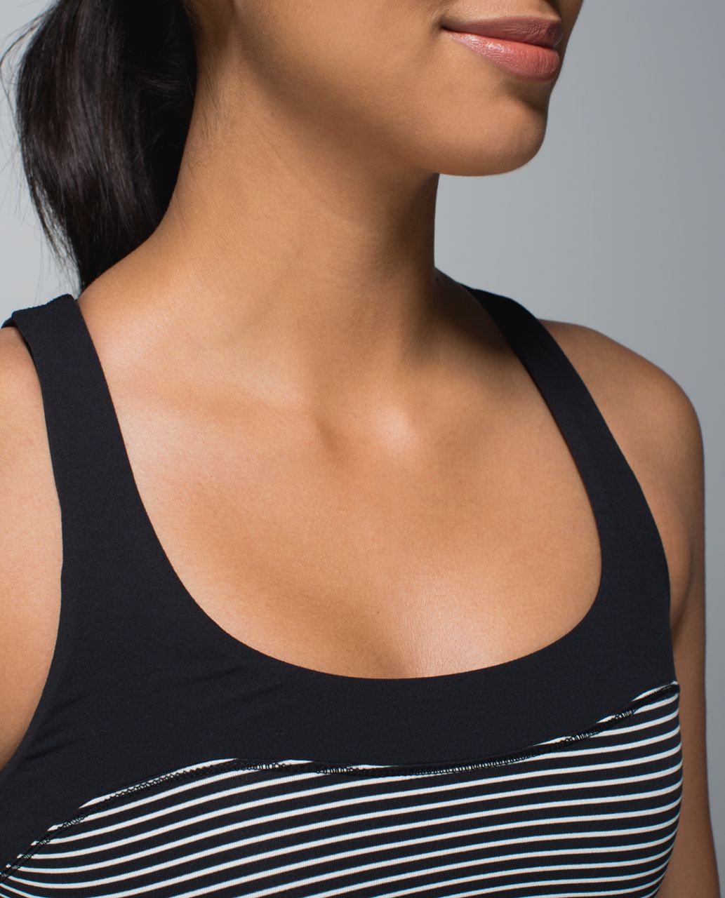 Lululemon Run:  First Base Tank - Hyper Stripe Black Ghost / Black