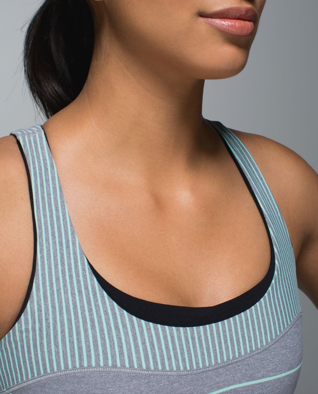 Lululemon Run:  First Base Tank - Cliff Hanger Stripe Heathered Slate Toothpaste Horizontal / Hyper Stripe Heathered Slate Toothpaste