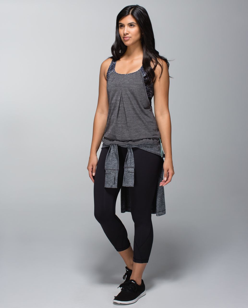 Lululemon Run Times Tank - Heathered Black / Rocky Road Sand Dune Ground -  lulu fanatics