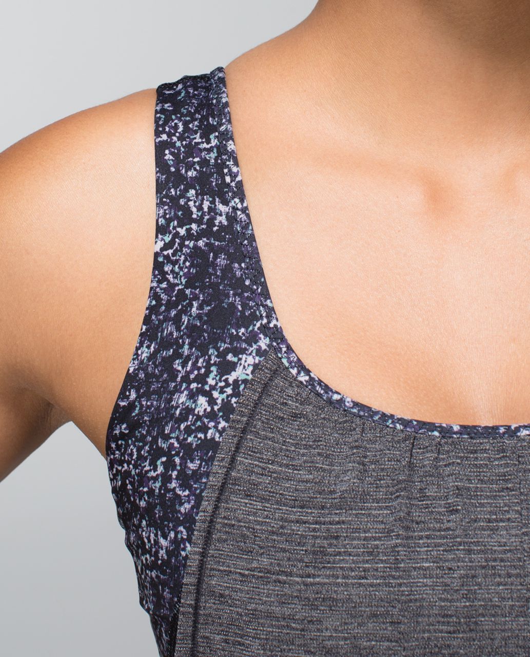 Lululemon Run Times Tank - Heathered Black / Rocky Road Sand Dune Ground