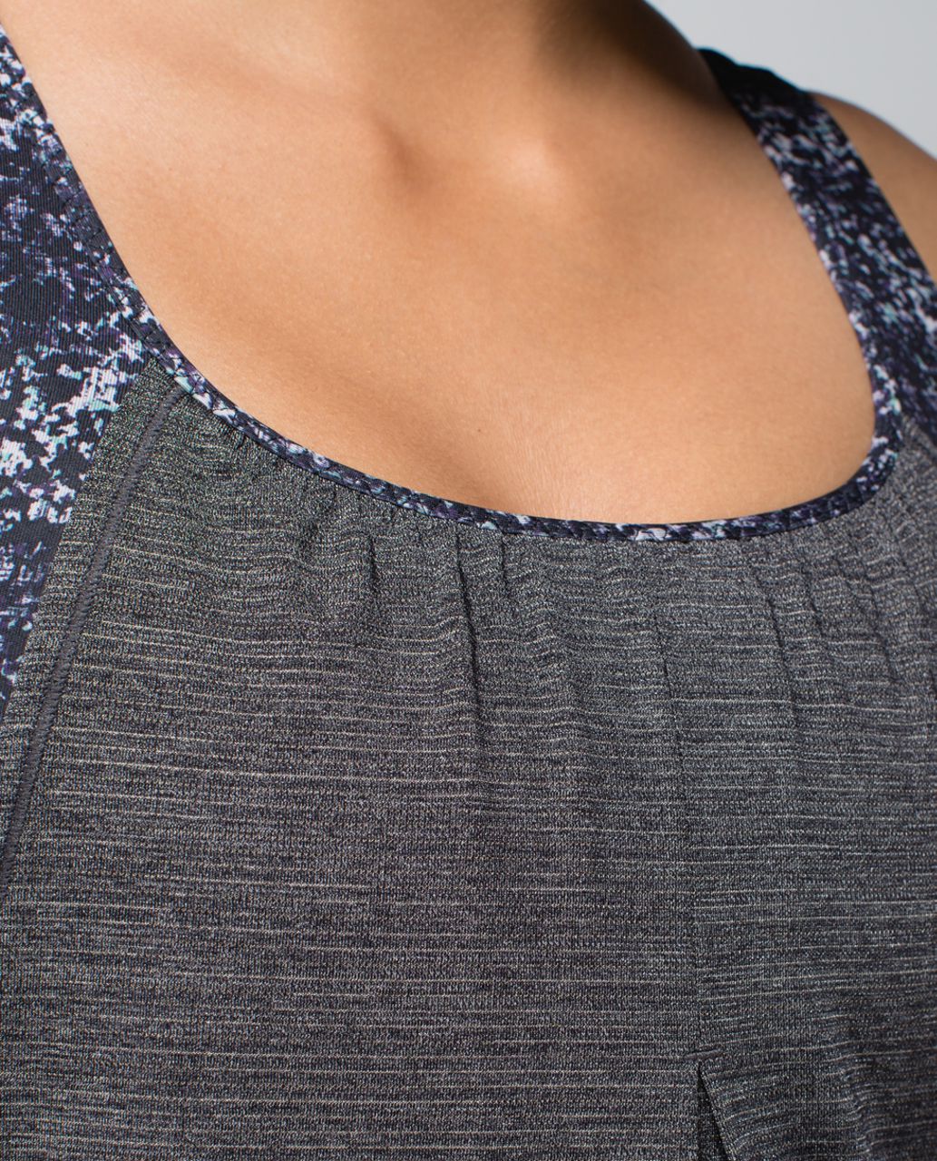 Lululemon Run Times Tank - Heathered Black / Rocky Road Sand Dune Ground