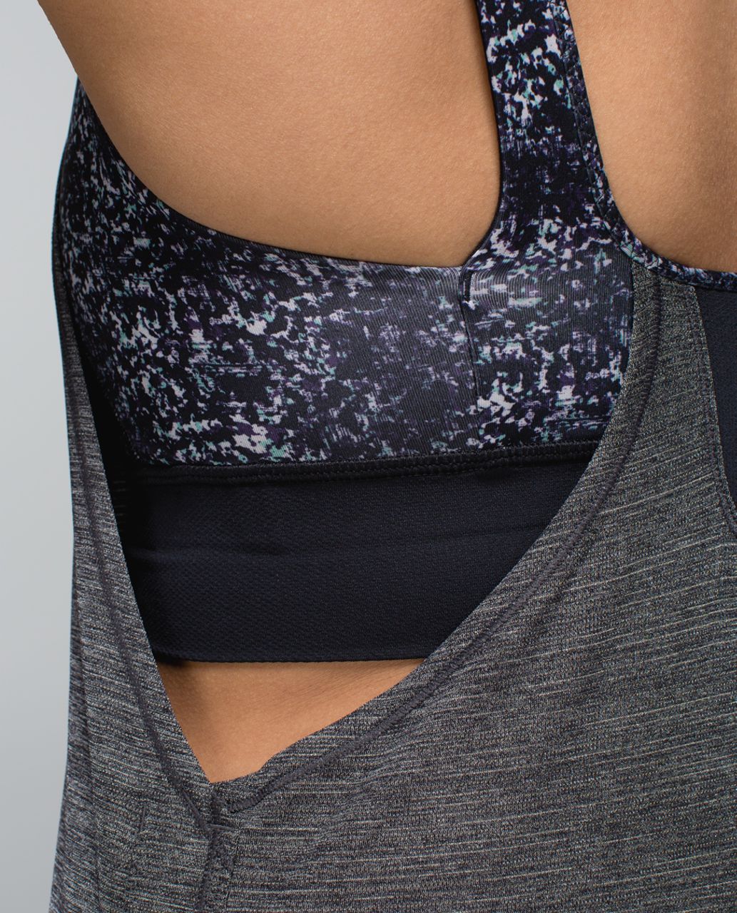 Lululemon Run Times Tank - Heathered Black / Rocky Road Sand Dune Ground