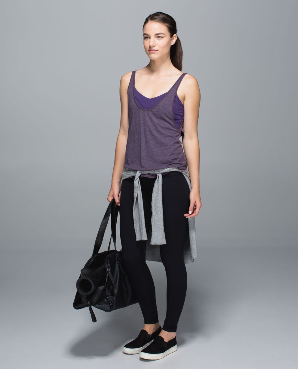 Lululemon twist & turn tank heathered medium grey/toothpaste size 4