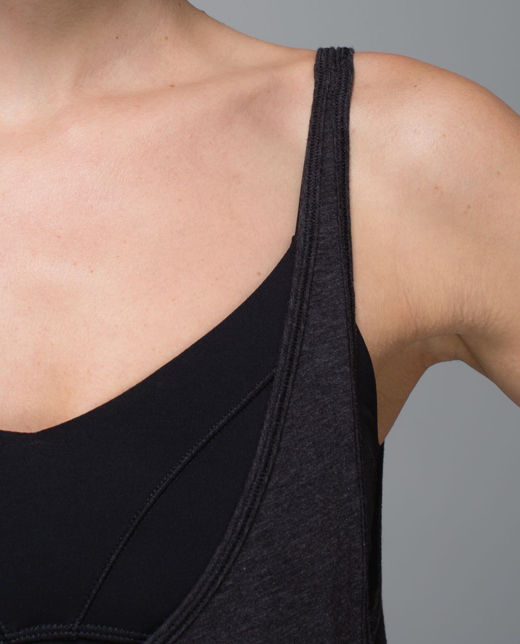 Lululemon Twist & Turn Tank - Heathered Black /  Black