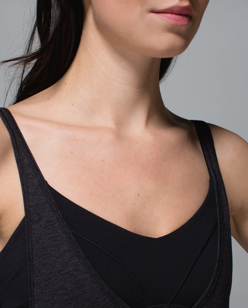 Lululemon Twist & Turn Tank - Heathered Black /  Black