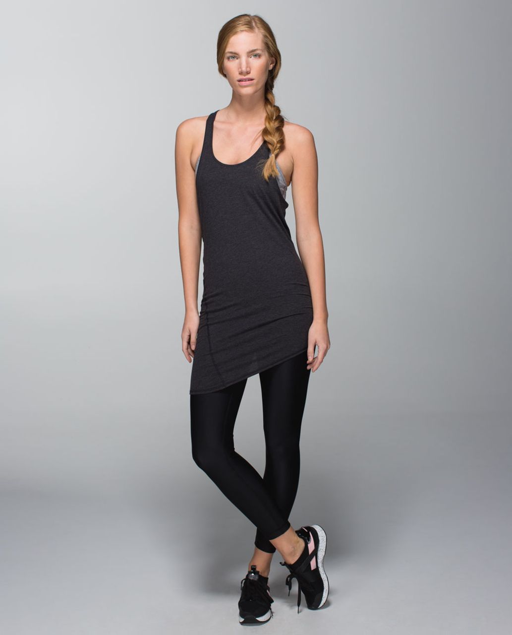 Lululemon Torque Tank - Heathered Black - lulu fanatics