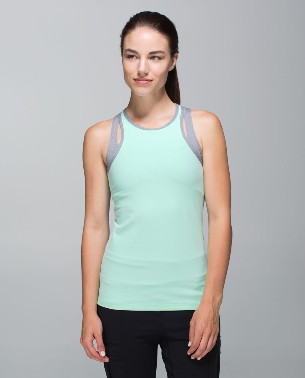 Lululemon Inspiration Tank - Toothpaste / Heathered Slate - lulu fanatics