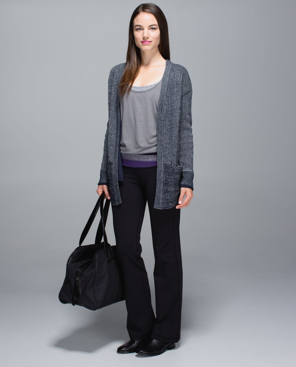 Lululemon  Astro Pants Black / Heathered Concord Grape / Concord Grape  size 6 - $25 - From Tess