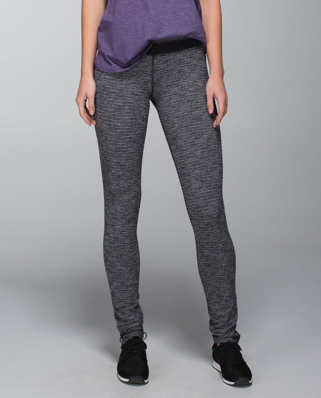 Lululemon Skinny Groove Pant - Coco Pique Black / Black - lulu fanatics